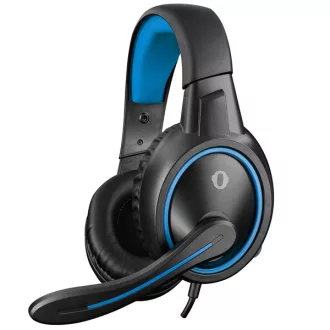   Snopy Fejhallgató - SN-GX1 ERGO Blue (mikrofon, 3.5mm jack, hangerőszabályzó, nagy-párnás, 2.2m kábel, fekete-kék)