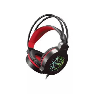   Snopy Fejhallgató - SN-GX7 CRAZY (2.0, mikrofon, USB+3,5mm jack, hang.szab., nagy-párnás, 2m kábel, fekete)