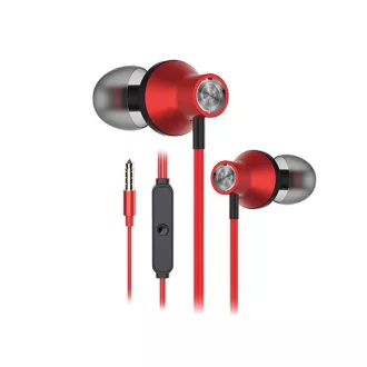   Snopy Fülhallgató - SN-J19 Red (mikrofon, 3.5mm TRRS jack, 1.2m kábel, piros)