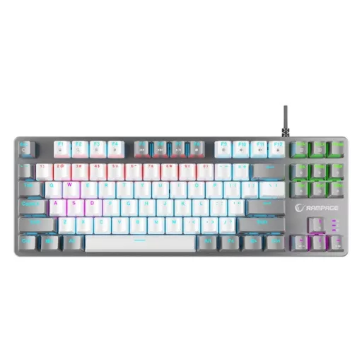 Rampage Billentyűzet - SNUG K14 Black US (Vezetékes, Mechanikus, Blue switch, angol, fekete, RGB LED)
