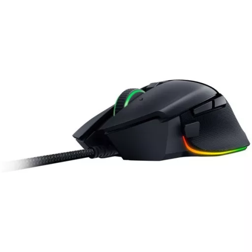 Razer Egér - Basilisk V3 (Optikai, 26000DPI, 11 gomb, harisnyázott kábel, fekete)