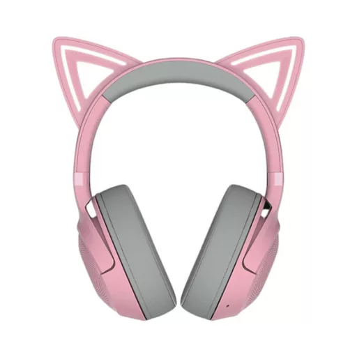 Razer Fejhallgató - Kraken Kitty V2 BT Quartz Ed. (Bluetooth, mikrofon, hangerőszabályzó, rózsaszín)