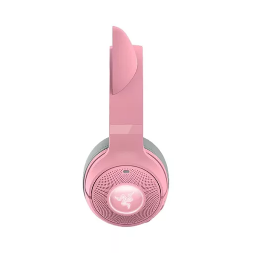 Razer Fejhallgató - Kraken Kitty V2 BT Quartz Ed. (Bluetooth, mikrofon, hangerőszabályzó, rózsaszín)