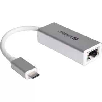  Sandberg Kábel Átalakító - USB-C Gigabit Network Adapter (ezüst; USB-C bemenet; RJ45 kimenet; Gigabit)