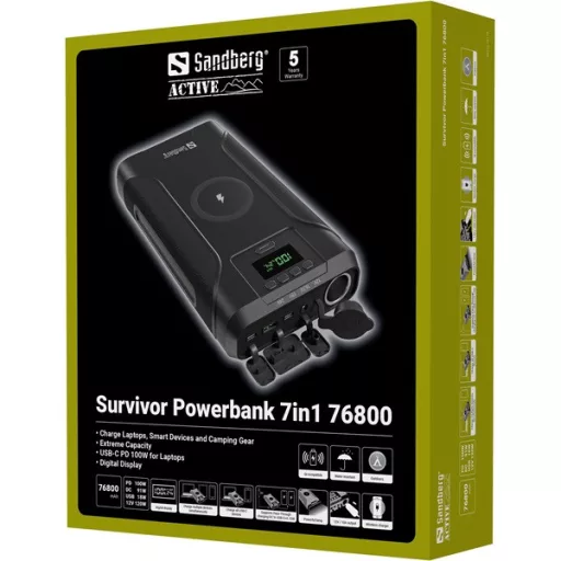 Sandberg Akkubank - Survivor Powerbank 7in1 76800