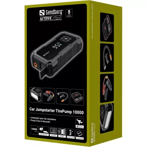 Sandberg Akkubank - Car Jumpstarter TirePump 10000
