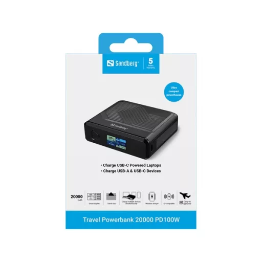 Sandberg Akkubank - Travel Powerbank 20000 PD100W