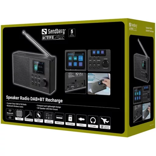 Sandberg Rádió - Speaker Radio DAB+BT Recharge