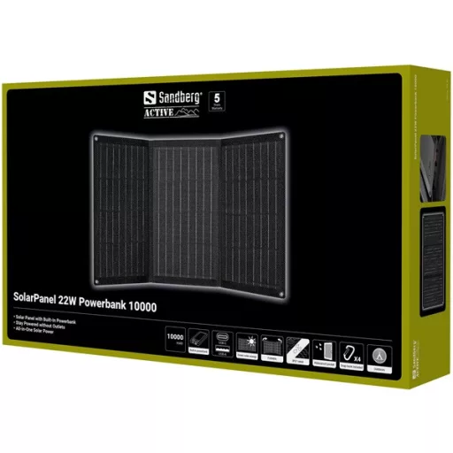 Sandberg Akkubank - SolarPanel 22W Powerbank 10000
