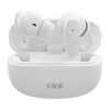 S-Link Fülhallgató Vezeték Nélküli - SL-TWS08 White (Bluetooth, ENC, Type-C, 4x HD mikrofon, 40 óra, fehér)