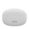 S-Link Fülhallgató Vezeték Nélküli - SL-TWS08 White (Bluetooth, ENC, Type-C, 4x HD mikrofon, 40 óra, fehér)