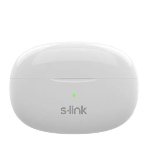 S-Link Fülhallgató Vezeték Nélküli - SL-TWS08 White (Bluetooth, ENC, Type-C, 4x HD mikrofon, 40 óra, fehér)