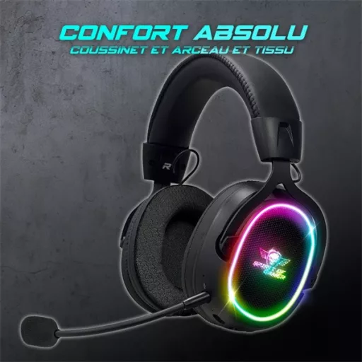 Spirit of Gamer Wireless Fejhallgató - MIC-XH1200 (MultiPlatform,7.1,mikrofon, hangerőszabályzó, nagy-párnás, fekete)