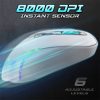 Spirit of Gamer Egér Vezeték nélküli  - ELITE-M50 White (Optikai, 8000DPI, 1000Hz, 6 programozható gomb, RGB, fehér)