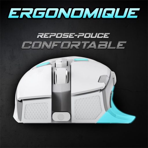 Spirit of Gamer Egér - ELITE-M60 White (Optikai, 20000 DPI, 1000Hz, 9 programozható gomb, RGB, vezetékes, fehér)