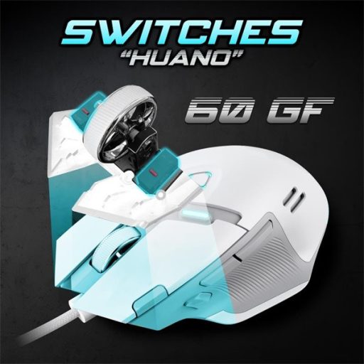 Spirit of Gamer Egér - ELITE-M60 White (Optikai, 20000 DPI, 1000Hz, 9 programozható gomb, RGB, vezetékes, fehér)