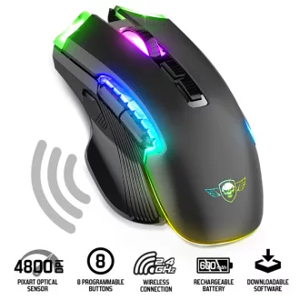   Spirit of Gamer Egér Vezeték nélküli - ELITE-M70 (Optikai, 4800DPI, 8 programozható gomb, Max.: 10m, fekete)