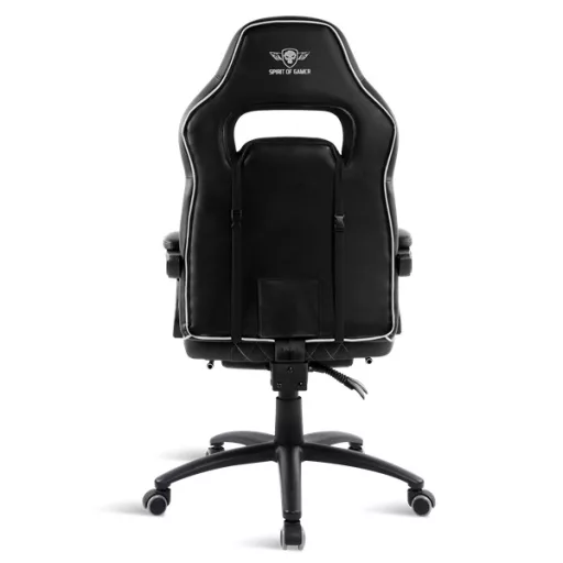 Spirit of Gamer szék - MUSTANG White (állítható dőlés/magasság; kihajtható lábtartó; max.120kg-ig, fehér)