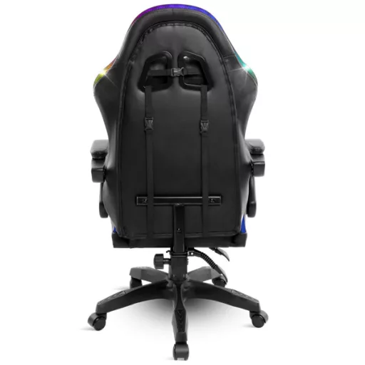 Spirit of Gamer szék - SIRIUS (RGB, állítható dőlés/magasság; kihajtható lábtartó; max.120kg-ig, fekete)
