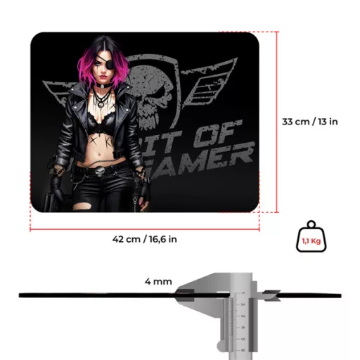 Spirit of Gamer Egérpad - Phantom (420 x 330 x 4mm; varrott szélek; üveg felület; fekete)