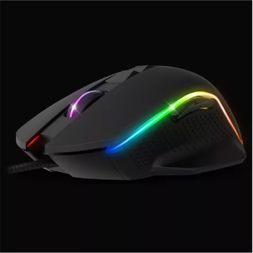 Spirit of Gamer Egér - PRO-M1 (Optikai, 8000DPI, 7 programozható gomb, harisnyázott kábel, fekete)