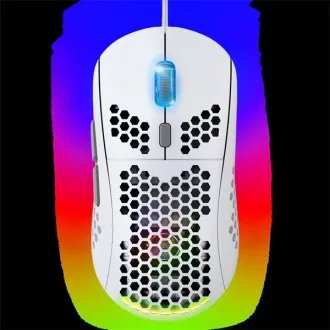   Spirit of Gamer Egér - S-PM4 RGB Arctic (Optikai, 12800DPI, 6 gomb, harisnyázott kábel, fehér)