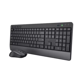   Trust Billentyűzet+Egér Kit Vezeték Nélküli - Trezo Comfort (micro vevő; USB; multimed.; fekete; magyar)