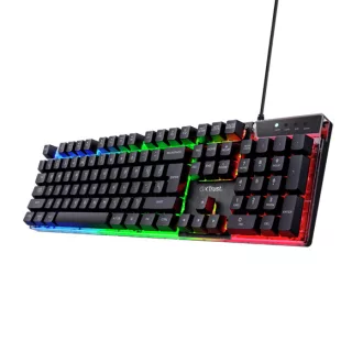   Trust Billentyűzet Gamer - GXT 835 Azor (LED háttérvilágítás; USB; fekete; magyar)