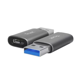   Trust Átalakító - Calyx (szürke, aluminium, USB-A apa / USB-C anya)