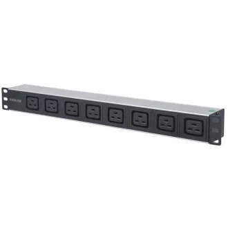   Manhattan elosztó - 19" 1U Rackmount elosztó, 8db C19 aljzat, 2m eltávolítható kábel, ki-be kapcsológomb