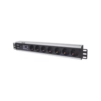   Manhattan elosztó - 19" 1.5U Rackmount elosztó, 7 aljzat,  3m, túlfeszültség védelem, PDU