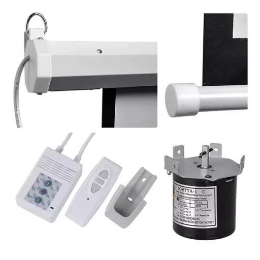 Everest 111" (1:1) motoros fali vászon - EPP-200 (200 x 200 cm, távirányító, fehér váz)