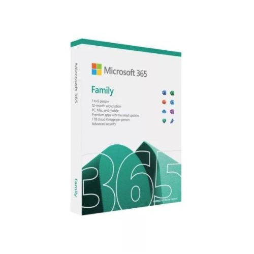 Microsoft Office csomag - Office 365 Family (6GQ-01930, 32/64bit, magyar, 1-6 felhasználó - 1évre)