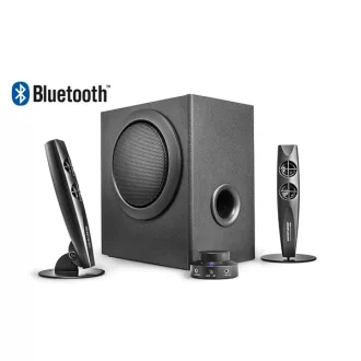   WaveMaster Hangszóró 2.1 - STAX BT (46W RMS, Fa mélynyomó, Bluetooth, 3,5mm jack, RCA, Fekete)