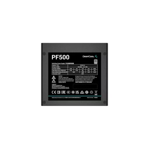DeepCool Tápegység 500W - PF500 (80 Plus, Aktív PFC, 12cm )