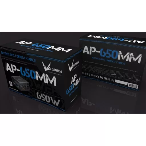 Formula Tápegység 650W - AP-650MM (80 Plus, Aktív PFC, 12cm)