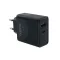 APPROX Telefontöltő - USB Type-C, USB-A port, 45W gyorstöltő + 1m USB Type-C kábel, Fekete
