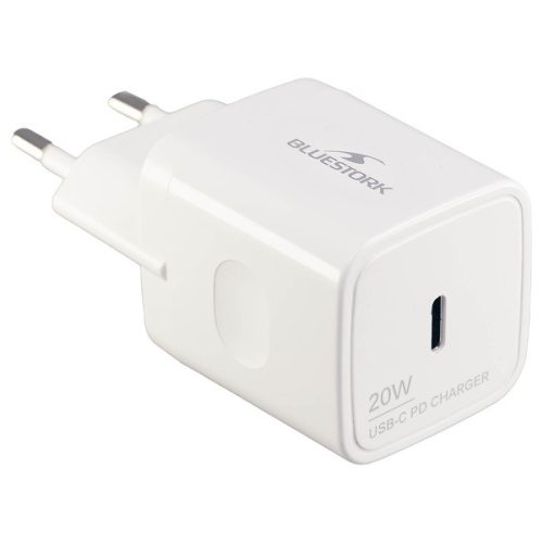 Bluestork Hálózati töltő - PW-NB-20-C (USB-C, 20W, fehér)