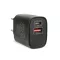 Delight Telefon töltő  - 1db Type-C + 1db USB PD20W gyorstöltéssel, Fekete