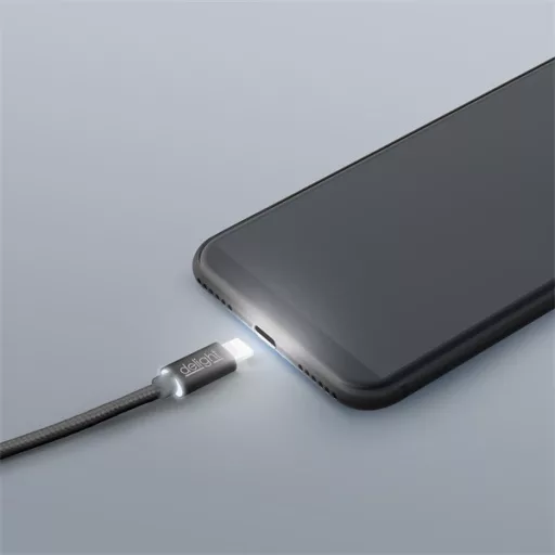 Delight kábel - Iphone Lightning töltőkábel, 1m, fekete)