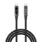 S-Link kábel - LCC-0100 (LED kijelző, 100W, Gyorstöltés, Type-C to Type-C 100cm adat+töltőkábel, fekete, fonott)