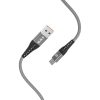 S-Link kábel - SL-STM60M (3A, 12W, Gyorstöltés, MicroUSB, 100cm adat+töltőkábel, szürke)