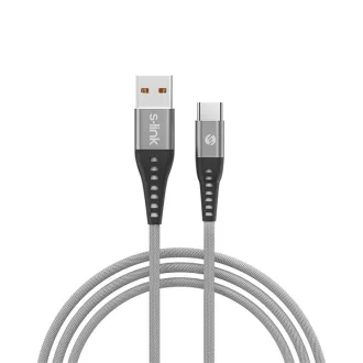   S-Link kábel - SL-STM60T (3A, 12W, Gyorstöltés, Type-C, 100cm adat+töltőkábel, szürke)