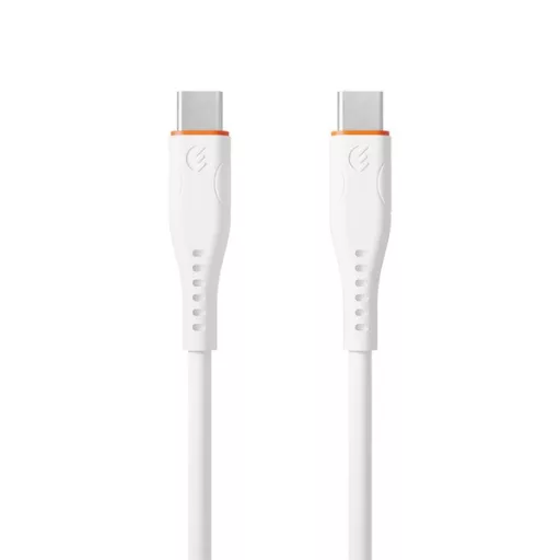 S-Link kábel - SW-C135 (3A, 60W, Gyorstöltés, Type-C to Type-C, adat+töltőkábel, 2m, fehér)