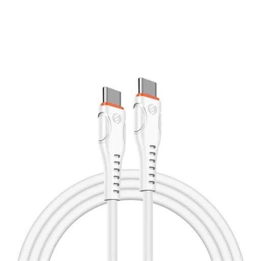 S-Link kábel - SW-C135 (3A, 60W, Gyorstöltés, Type-C to Type-C, adat+töltőkábel, 2m, fehér)