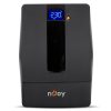 NJOY Szünetmentes 2000VA - Horus Plus 2000 (4 Schuko, line-interaktív, RJ45 védelem, USB, szoftver, LCD kijelző, fekete)