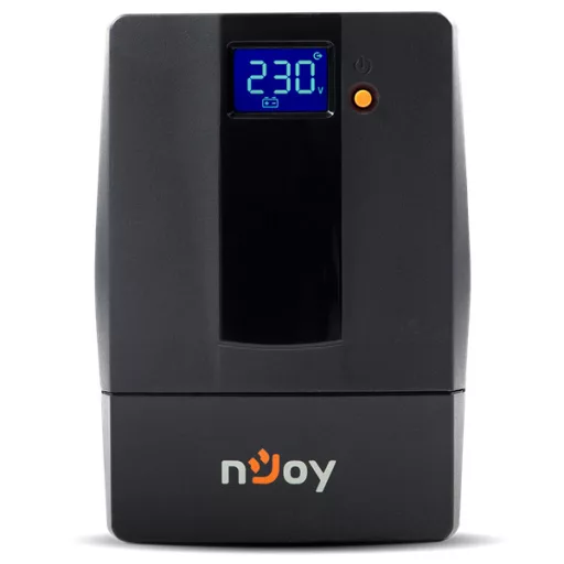 NJOY Szünetmentes  800VA - Horus Plus 800 (2 Schuko, line-interaktív, RJ11 védelem, USB, szoftver, LCD kijelző, fekete)