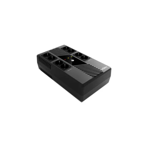 NJOY Szünetmentes 600VA - Token 600 (8 Schuko, line-interaktív, HID USB, túlfeszültség védett, fekete)
