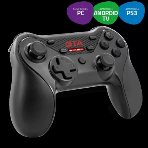 Advance Gamepad Vezeték Nélküli - GTA Gamepad (USB, 12 gomb, PC és PS3 kompatibilis, fekete-piros)