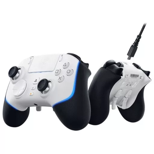 Razer Gamepad - Wolverine V2 Pro White (Vezeték nélküli, PC/PS5, fehér/kék)